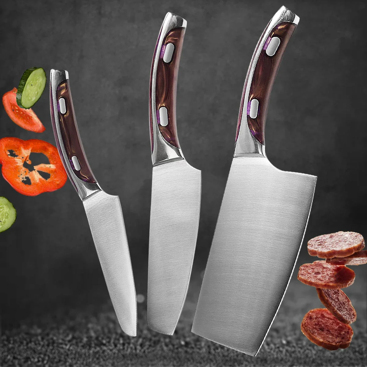 

Stainless Steel Kitchen-Knife Japanese Chef-Knife Sliced Kitchen Knife Scissors Fruit-Knife Combination Set Kitchen-Knives