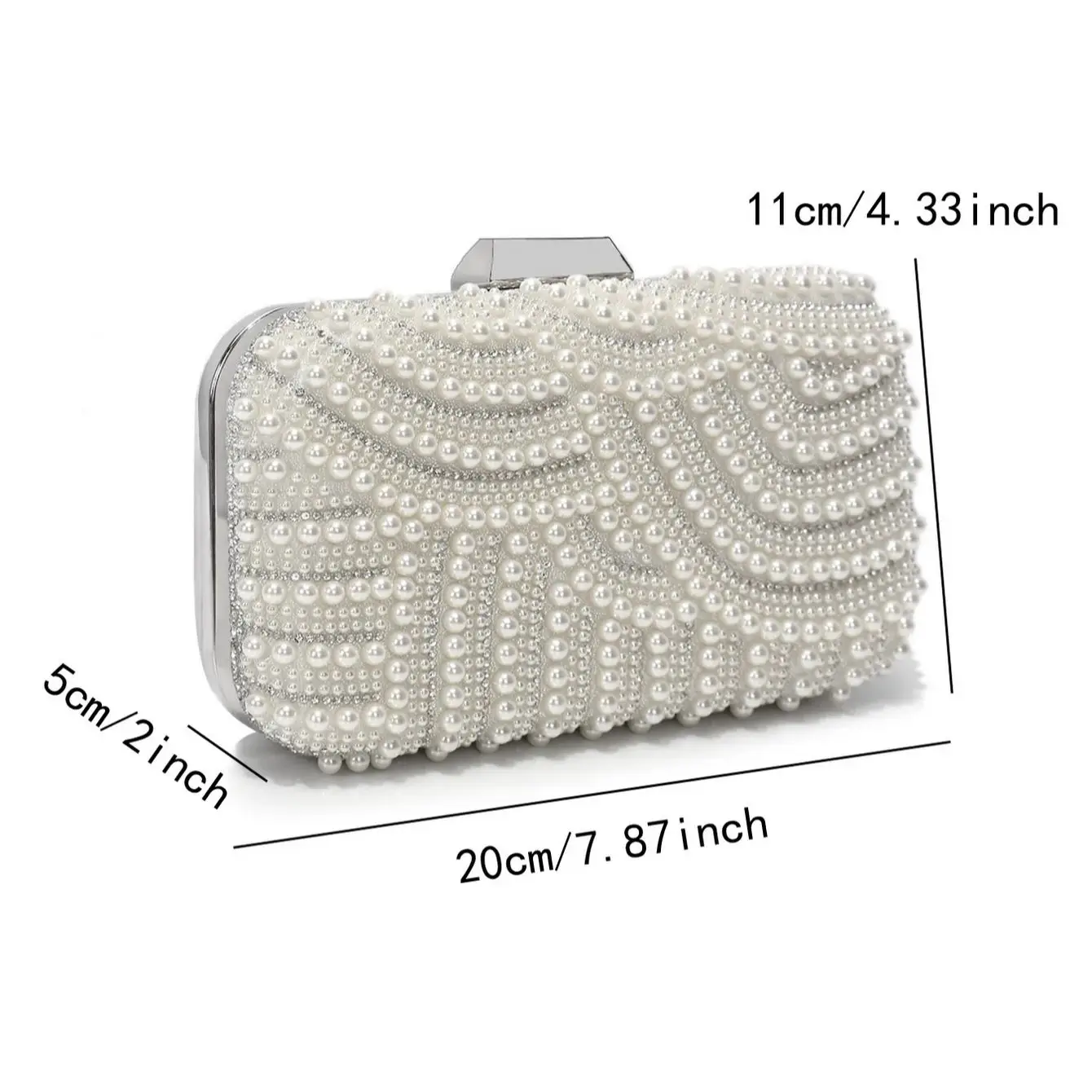 Women Evening Bags Pearl Rhinestone Flap Design Handbags