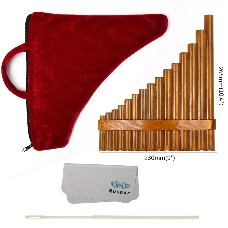Handmade Pan Flute 15 Natural Bamboo Pipes Wind Instrument Slippers G Wrench Flute Pan Folk Musical Instrument