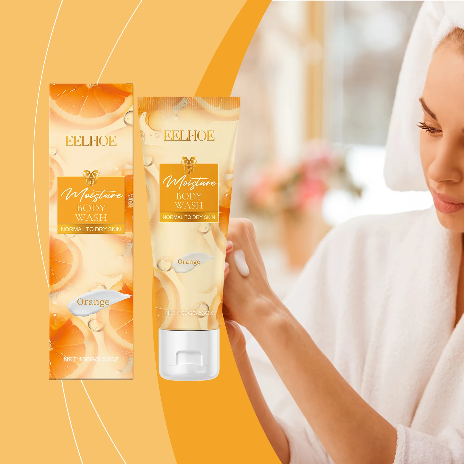 EELHOE Winter Orange Moisturizing Body Wash-100g 3-in-1 Shampoo, Conditioner, and Body Wash Convenient to Carry Travel Gear