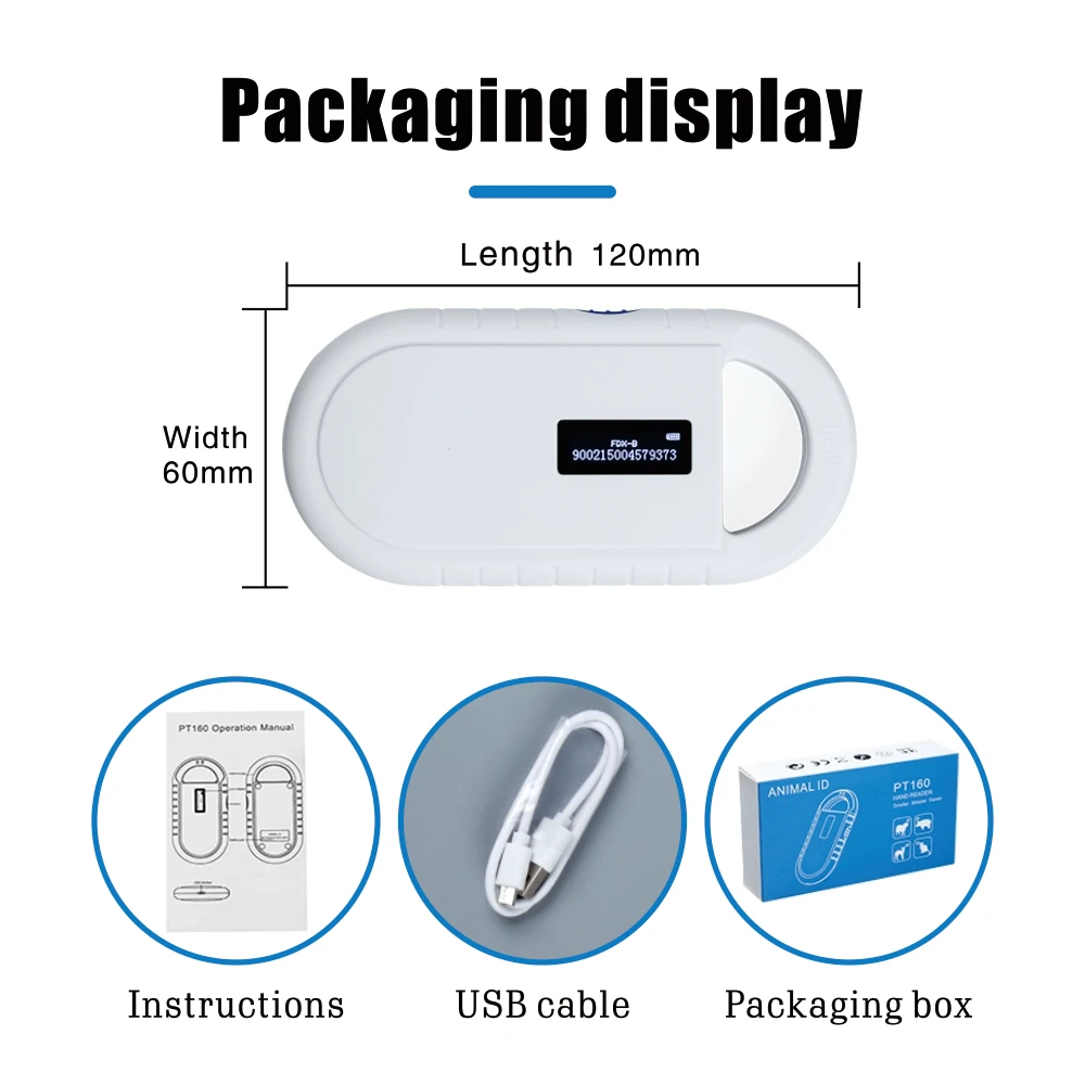Bluetooth Pet Id Scanner 134.2Khz Chip Transponder FDX-B ISO11784/5 Animal ID USB Dog Cat Horse Handheld Microchip Reader