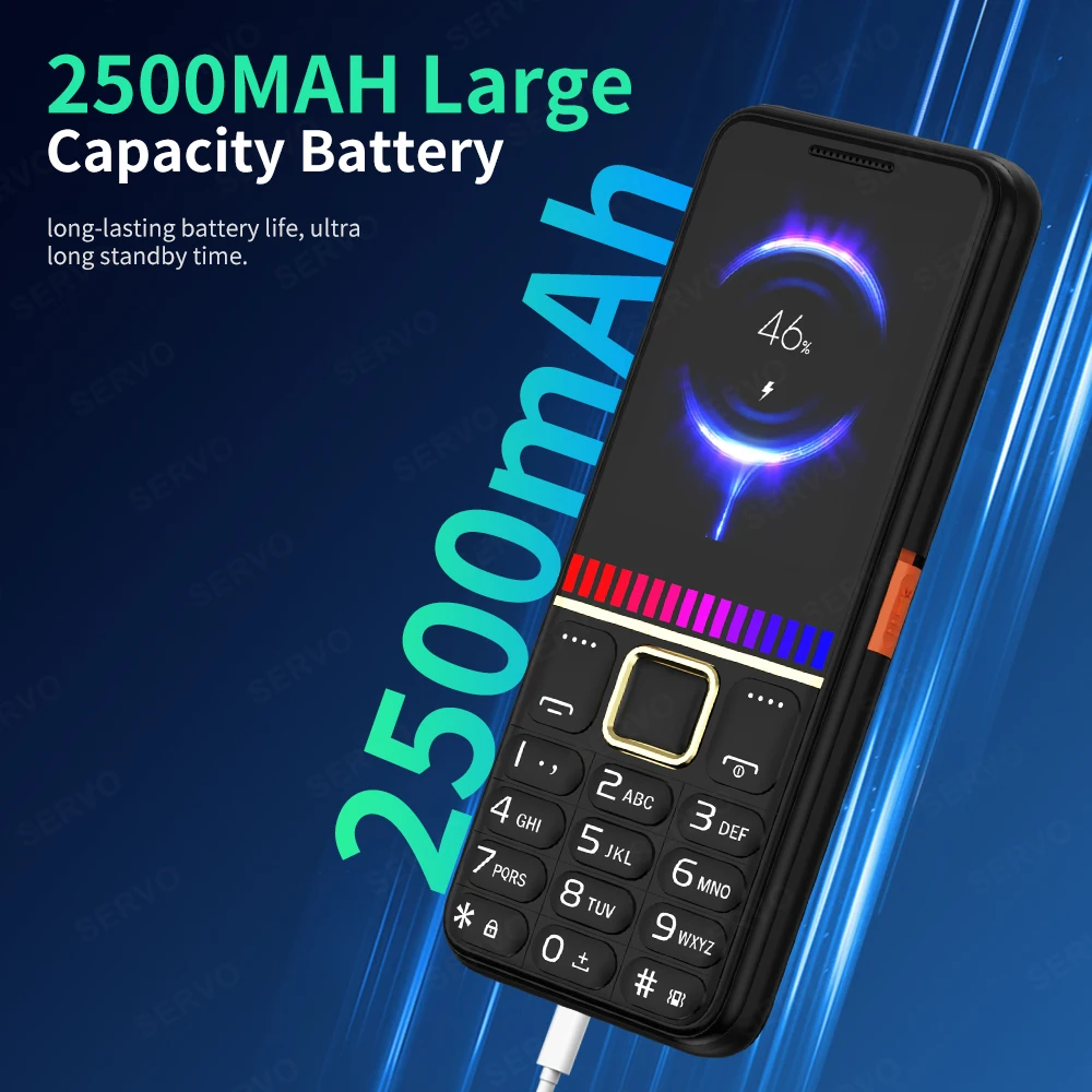SERVO 2175 2G GSM Button Mobile Phone Dual Flashlight 3 SIM Card Loud Speaker Bluetooth Dial Music Player MP3 Feature Telephone 5