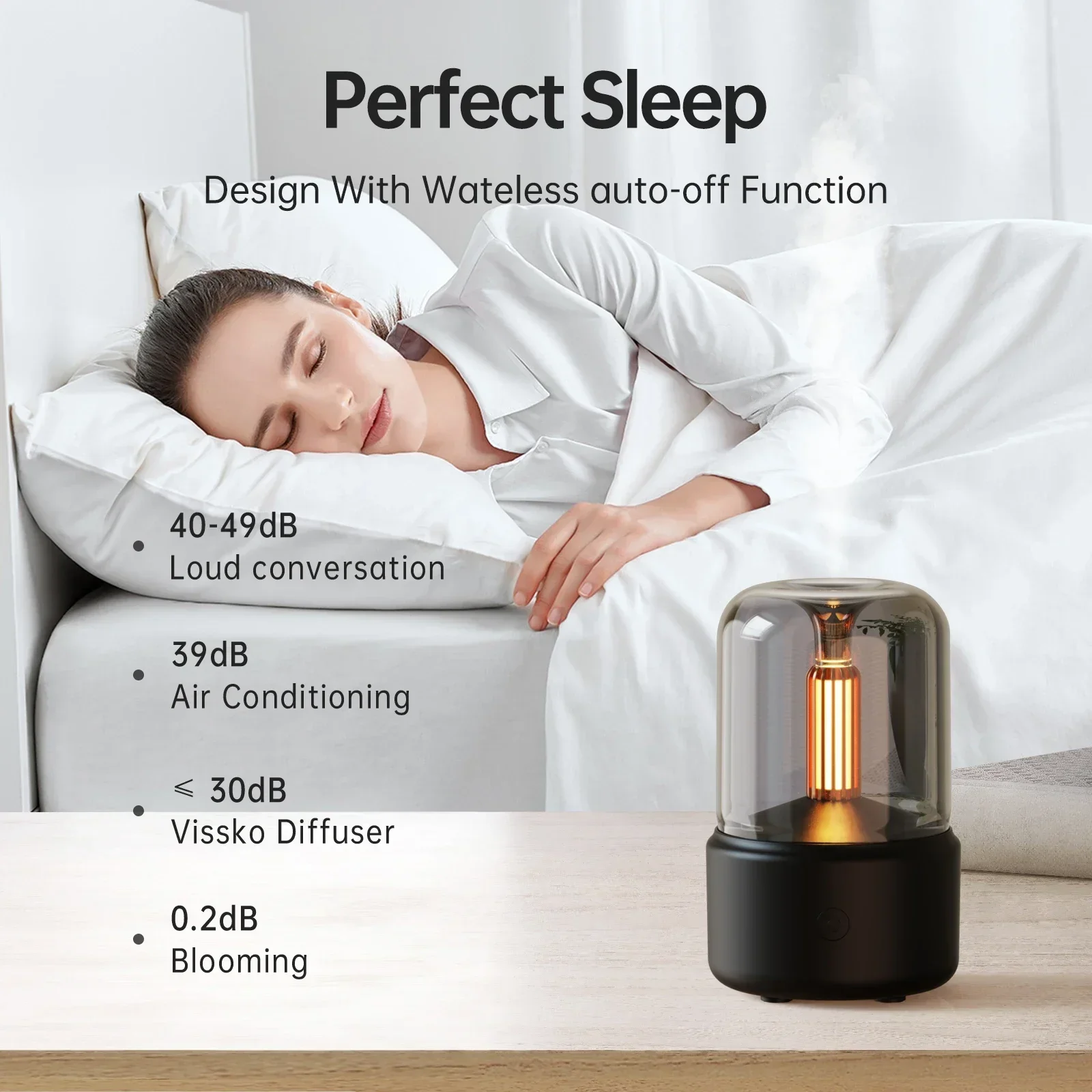 Vissko Portable Mini Aroma Diffuser USB Air Humidifier Essential Oil Night Light Cold Mist Maker Sprayer For Home Gift