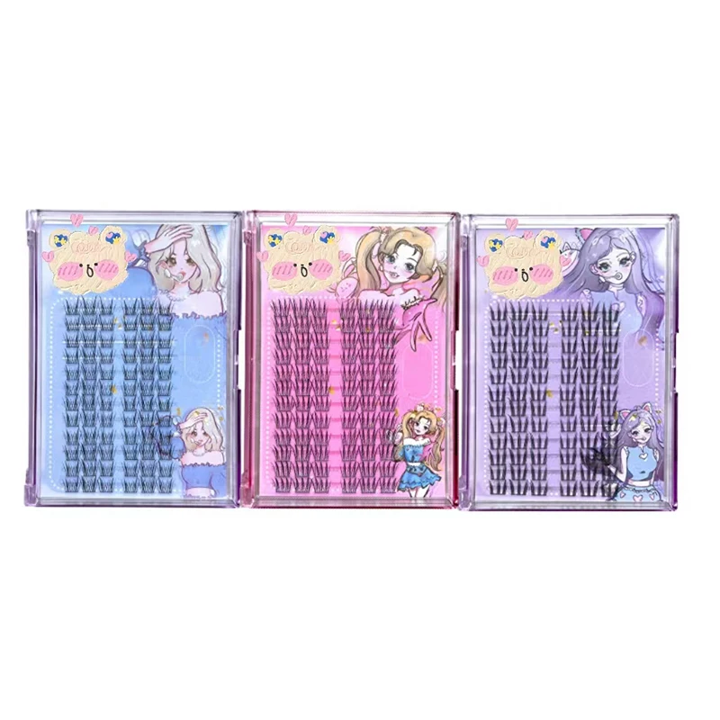 

Книжка с искусственными ресницами для женщин, сегментированные накладные ресницы, один кластер, модный новейший стиль, простой и простой в применении JT232804