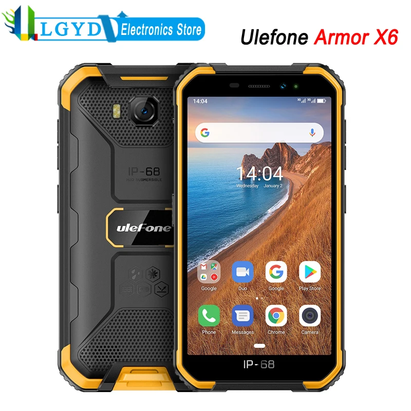 

Ulefone Armor X6 Rugged Phone IP68 Waterproof 2GB RAM 16GB ROM 5 inch Android MTK6580A/W Quad Core Face ID 4000mAh Dual SIM 3G