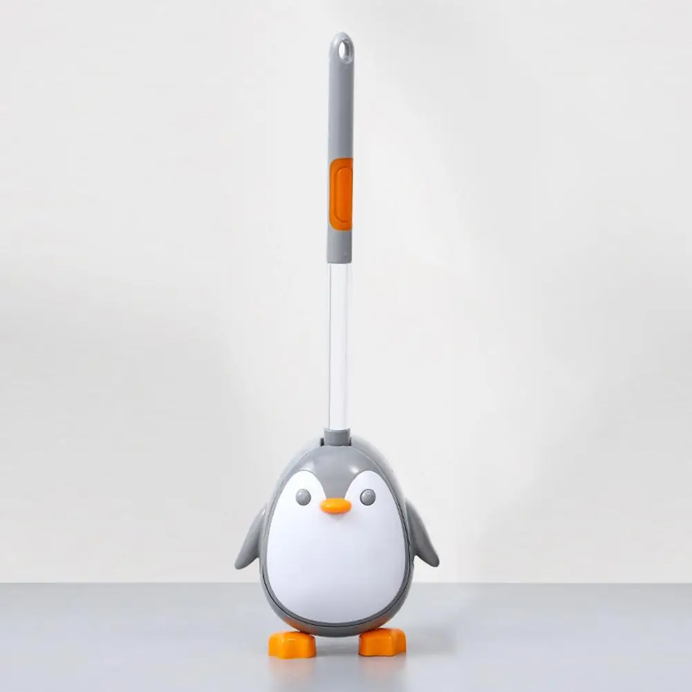 

Space-saving Toilet Brush Penguin Shape Wall-mounted Bowl Combo with Soft Bristles Liquid for Home