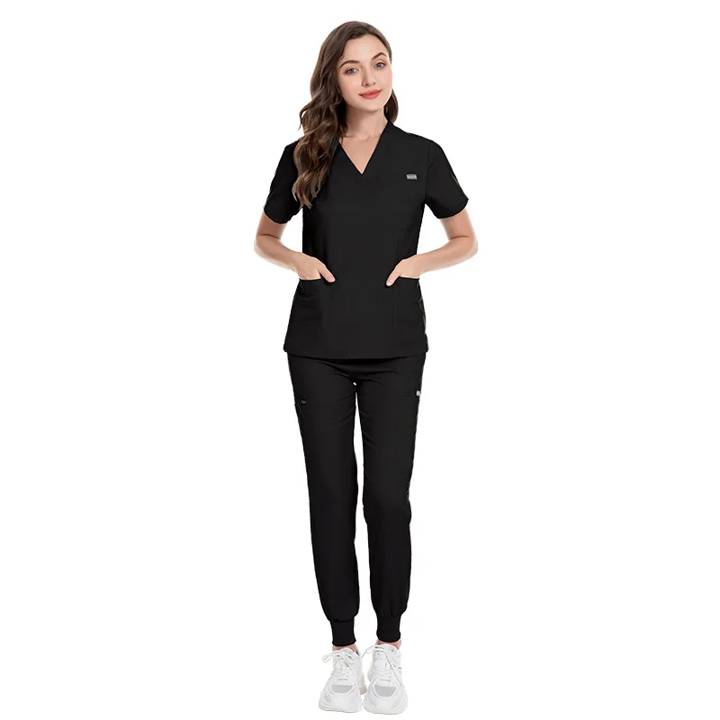 

For Summer Nurse Women Fashion Uniforms Cool Fabric Short Sleeve Medical Scrubs Clothes Nursing Elastic Pants