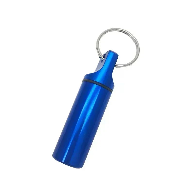 Compact Waterproof Aluminum Travel Pill Organizer with Sealed Keychain