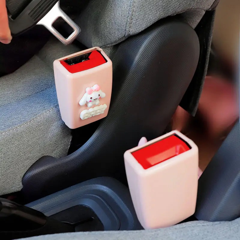 Sanriod Anime Cinnamoroll Cartoon Auto Safety Belt Buckle Holder Kawaii
