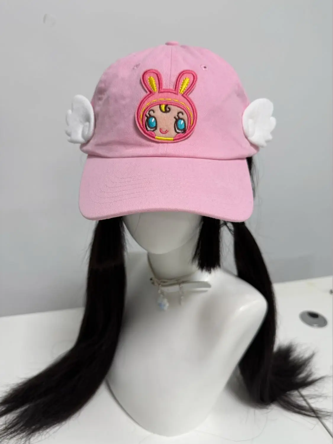Japanese Cartoon Embroidery Angel Wings Patchwork Baseball Cap For Women Sweet Girl Pink Peaked Cap Y2k Accessories Hats Baseball Cap Women Hat