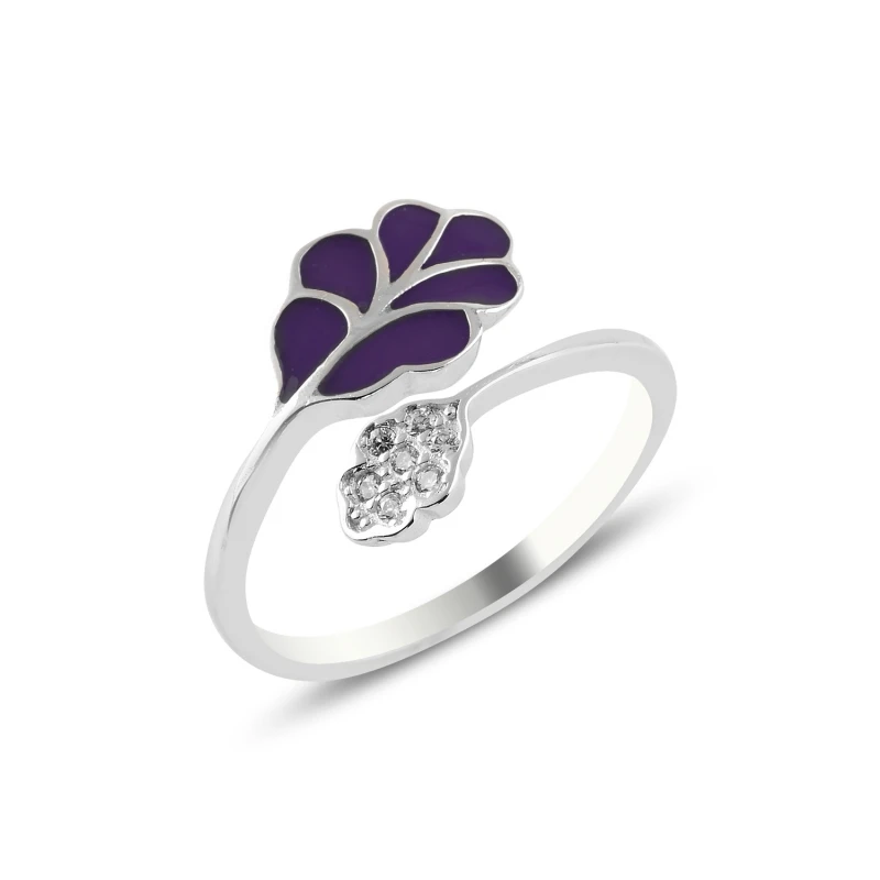 

Silver 925 Sterling Purple Cabochons & Zircon Cubic Zirconia Adjustable Tall Ring