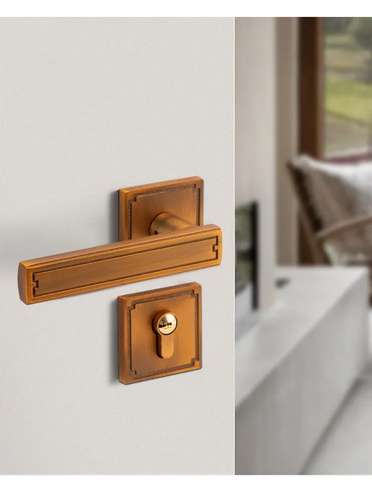 Description Picture 4 of itemIndoor Aluminum Alloy Security Door Lock Chinese Door Handle Split Lockset Home Silent Magnet Lock Door Hardware Accessories