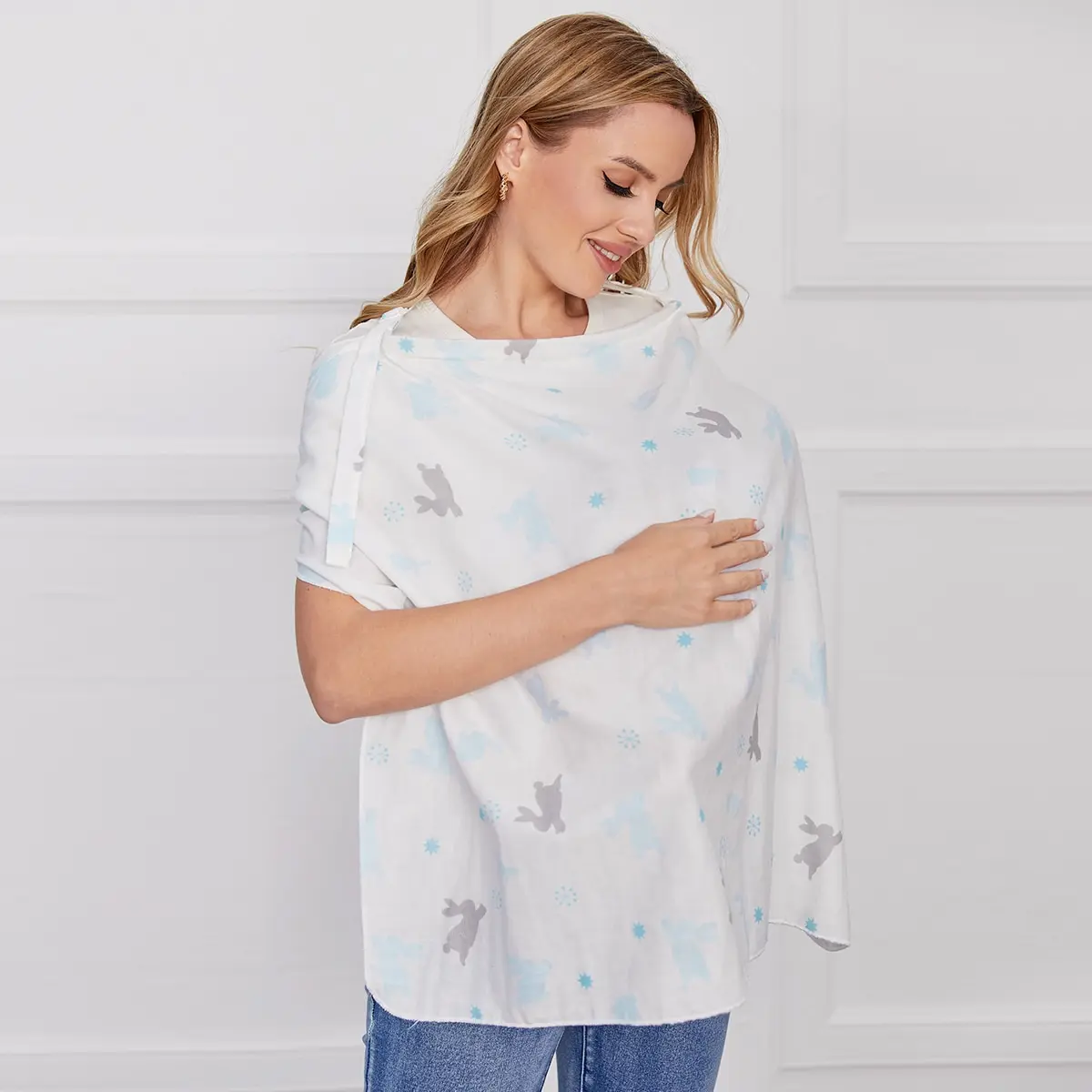Outdoor Baby Feeding Cover Pure Cotton Cape Adjustable Apron Baby Feeding Blanket