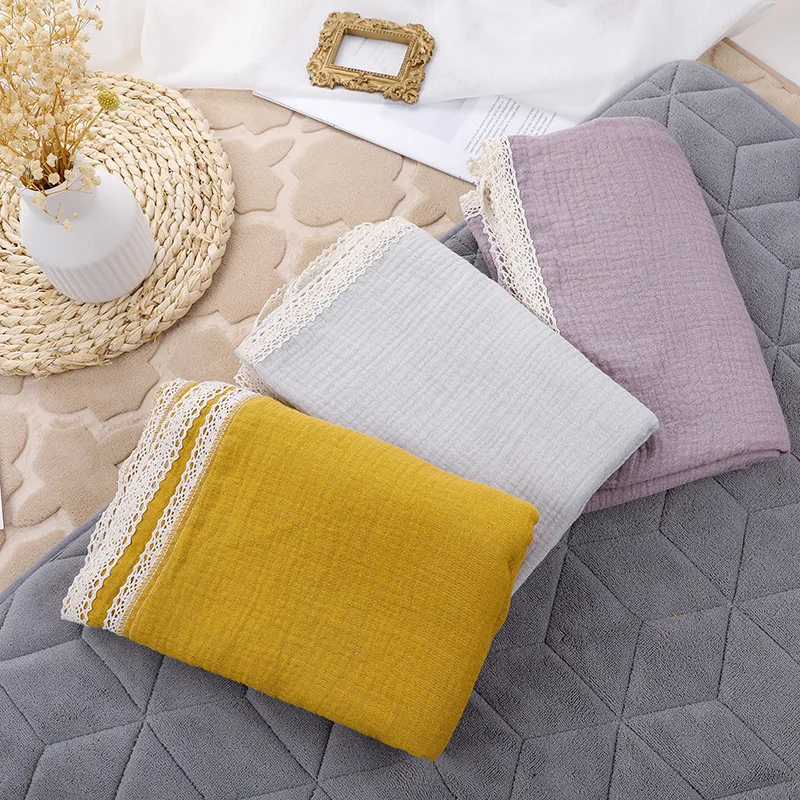 

2 Layers Muslin Baby Blanket Newborn Swaddle Wrap Cotton Soft Baby Receiving Blanket Stroller Crib Quilt Toddler Baby Bath Towel