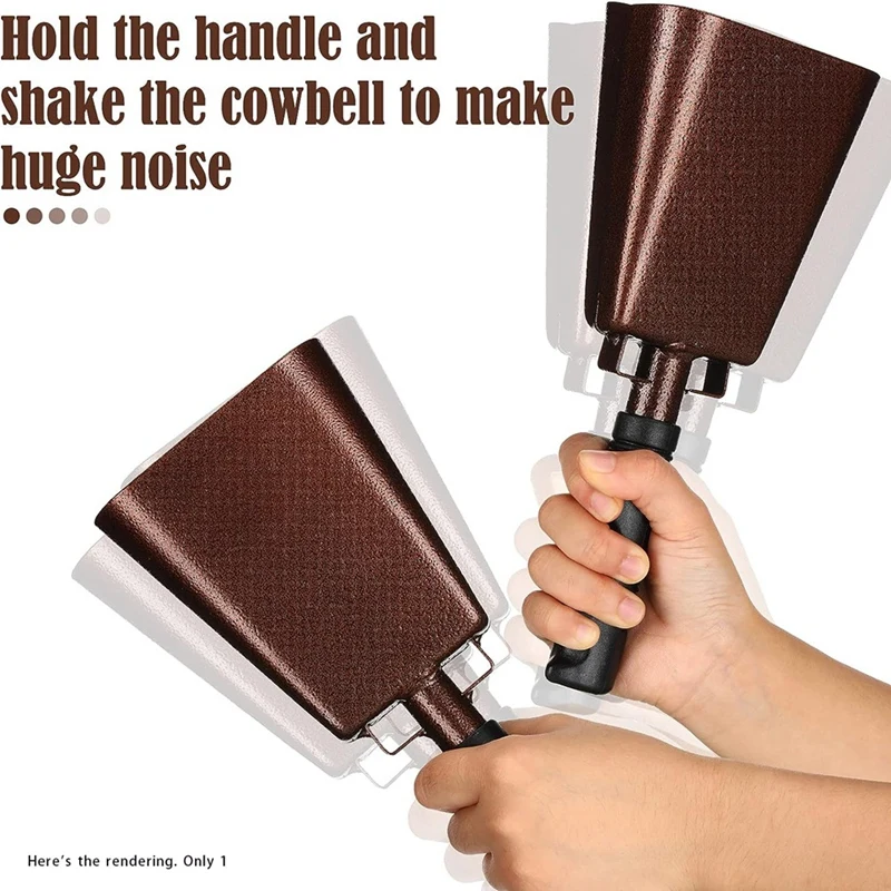 10 In Solid School Hand Bells Cowbells / Noise Makers With Handles, Cheering Bell Sporting