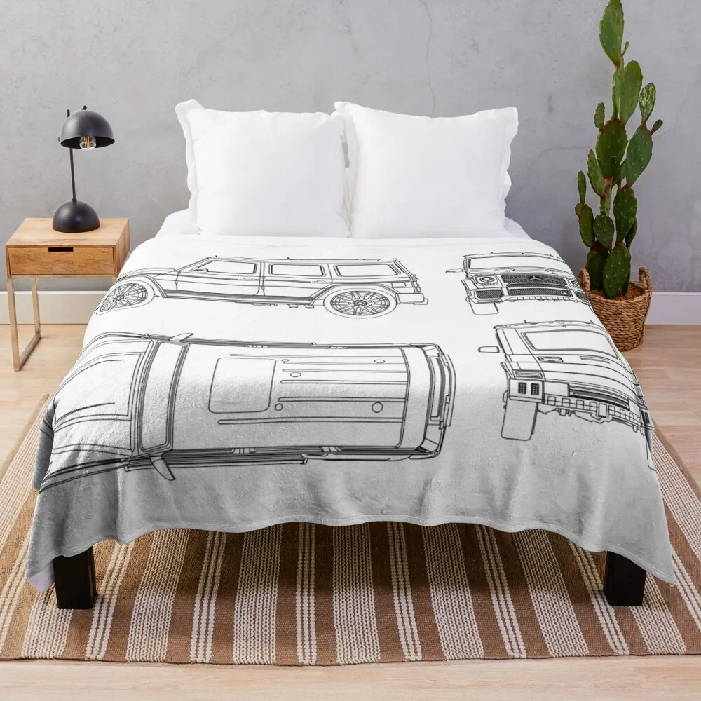 

G-Wagon Tuning Blueprint Throw Blanket Blanket For Sofa Luxury Brand Blanket