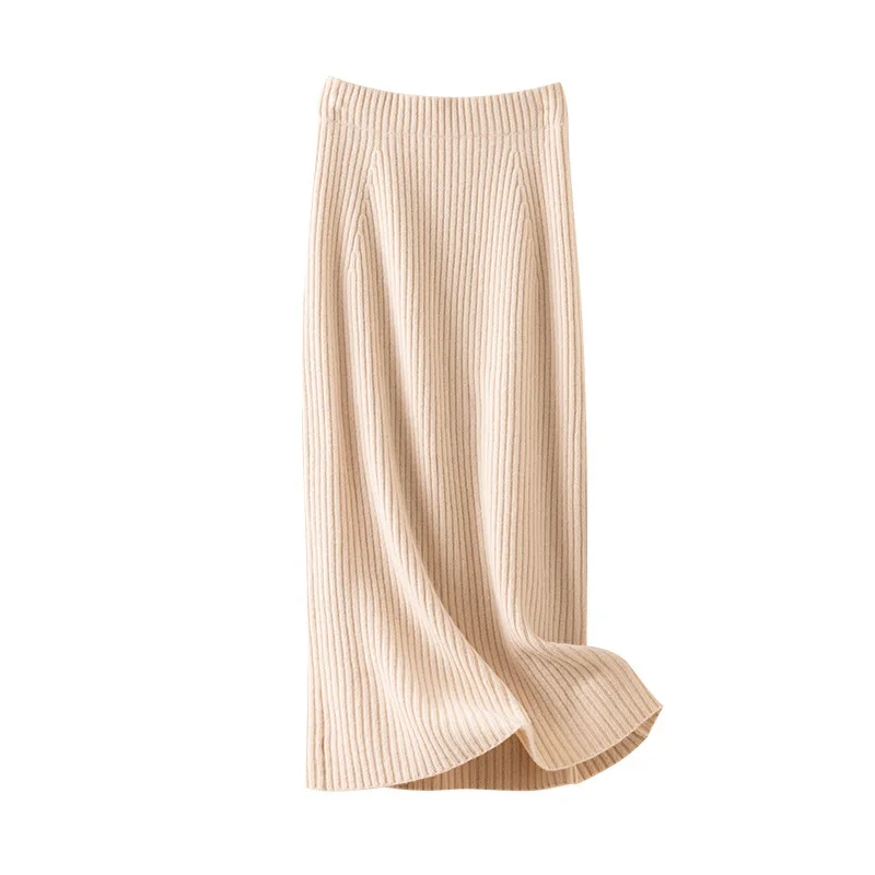 Hight Quality 2023 Spring Woolen Skirts Slim Belt Office