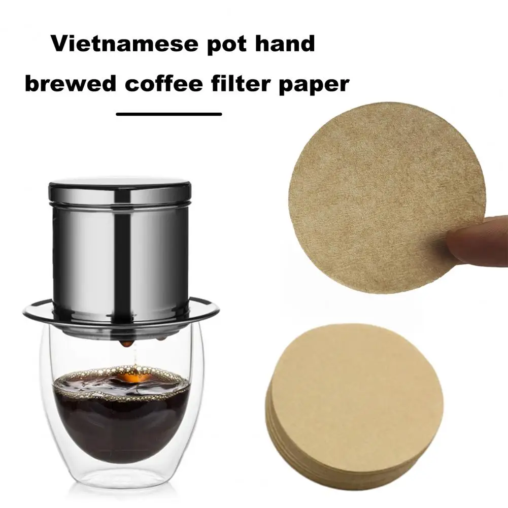 

200Pcs 51/53/58/60MM Coffee Filter Paper Natural Disposable Round Moka Pot Coffee Dripper Paper Coffee Maker Accessories