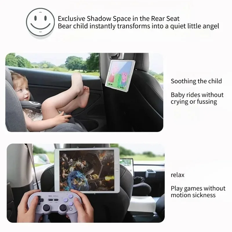 Soporte para Tablet y Teléfono para Reposacabezas de Tesla Model 3/3 Highland, Model Y/Y Juniper 2025, Rotación 360° °