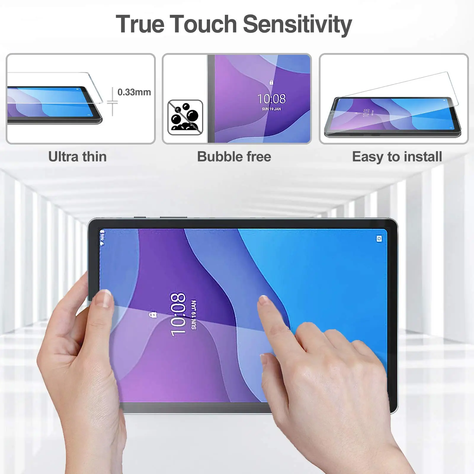 (3 Pack) Tempered Glass For Lenovo Tab M10 HD (2nd Gen) 10.1 2020 TB-X306X TB-X306F TB-X306L Tablet Screen Protector Film