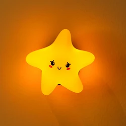 Rechargeable Silicone Moon and Star Night Light with Adjustable Brightness - Perfect (Star)
