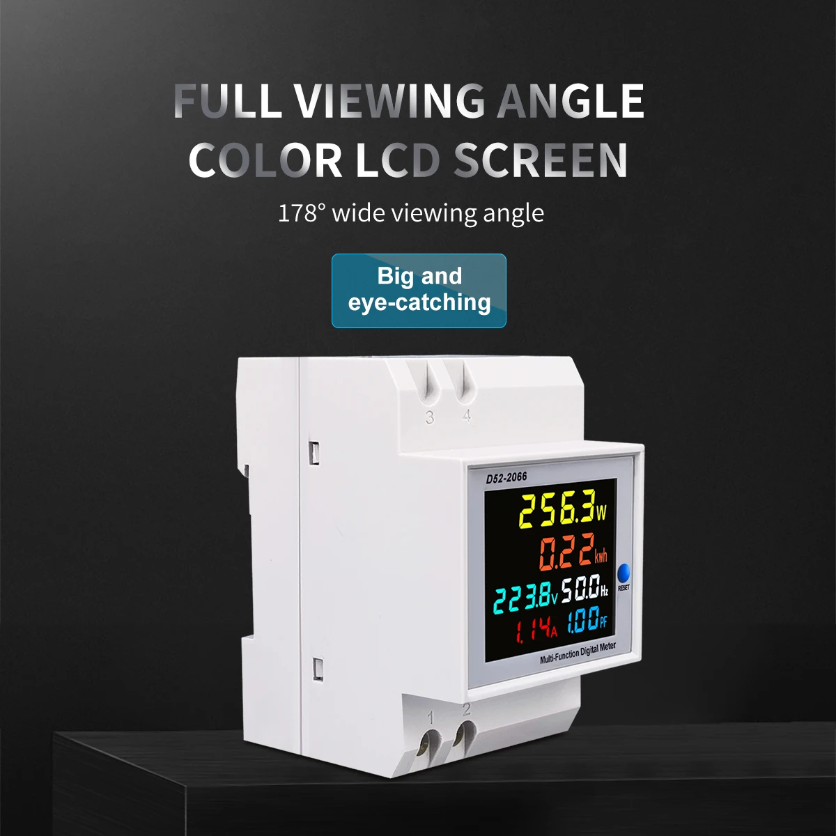 TOMZN 6IN1 DIN 레일 AC 모니터 110V 220V 380V 100A 전압 전류 역률 유효 전력 kWh 전기 에너지 주파수 미터