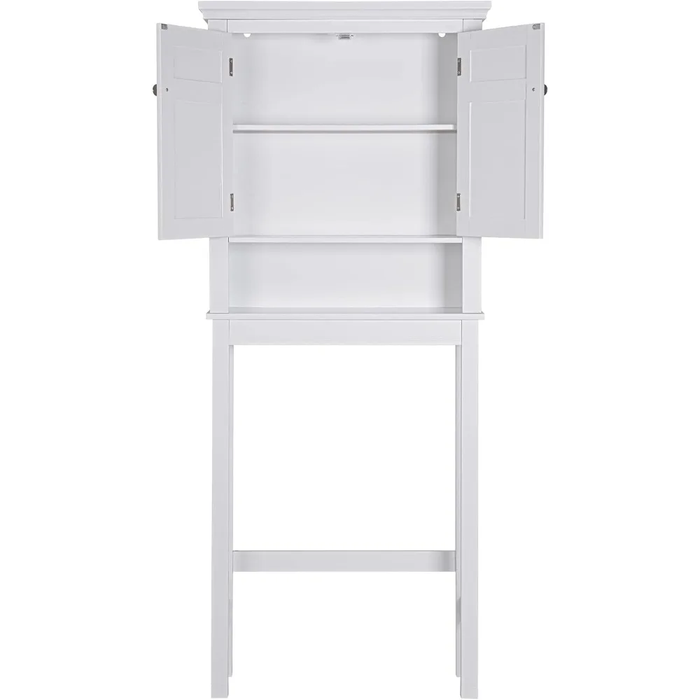 Over The Toilet Storage Cabinet, Bathroom Shelf Over The Toilet, Over Toilet Bathroom Organizer (White) 6