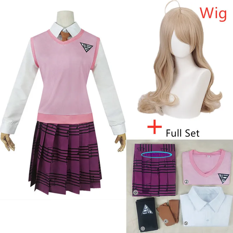 

Костюм для косплея Akamatsu Danganronpa V3 Kaede, женские платья, аниме рубашка, жилет, юбка, носки для девочек, школьная форма JK