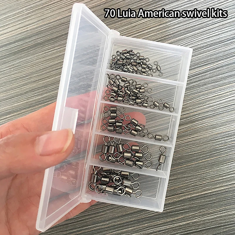 

70 шт. рыболовные Вертлюги, шарикоподшипник, поворотный с предохранительной защелкой, твердые кольца, двойной Поворотный шарнир для ловли карпа, рыболовные аксессуары