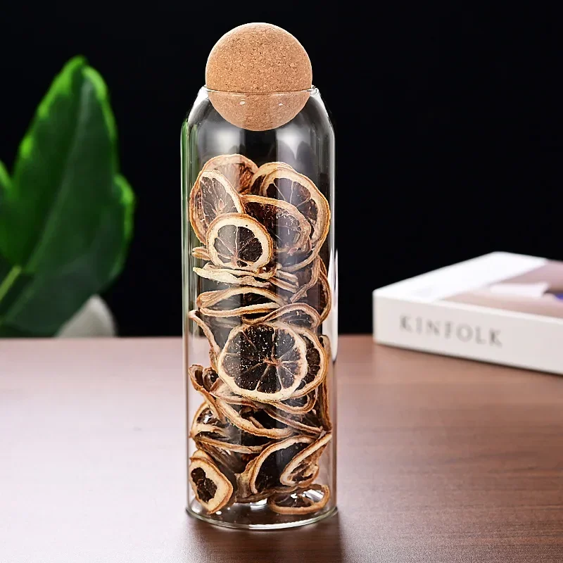 Cork Stopper Glass Sealed Jar Coffee Beans Dried Fruit Storage Box Kitchen Food Multigrain Storage Jar Creative Cork Tea Jar 6