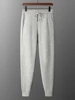 Men's Pants autumn and Winter Thickened High 100% Merino Wool Waisted Small Leg Pants Casual Business Knitted Sweatpants Warm 3