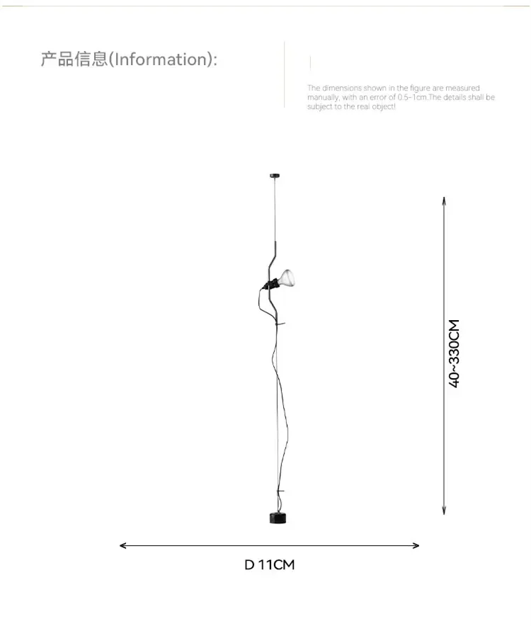 Description Picture 3 of itemItalian Parentesi Pendant Lamp for Bedroom Bedside Lamp Living Room Ceiling to Floor Suspension Pendant Light