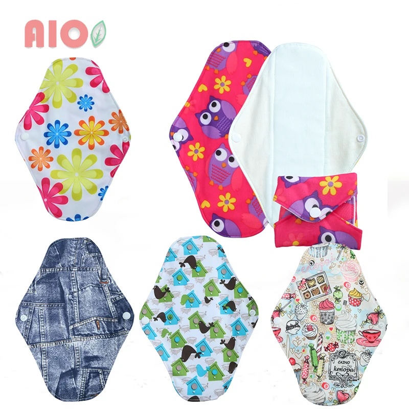 Sanitary Pads AIO 1Pcs 18*25cm Sanitary Pad Period Menstrual Gasket Pads Bamboo Cotton Pads Cloth Postpartum Nursing Napkin women Reusable