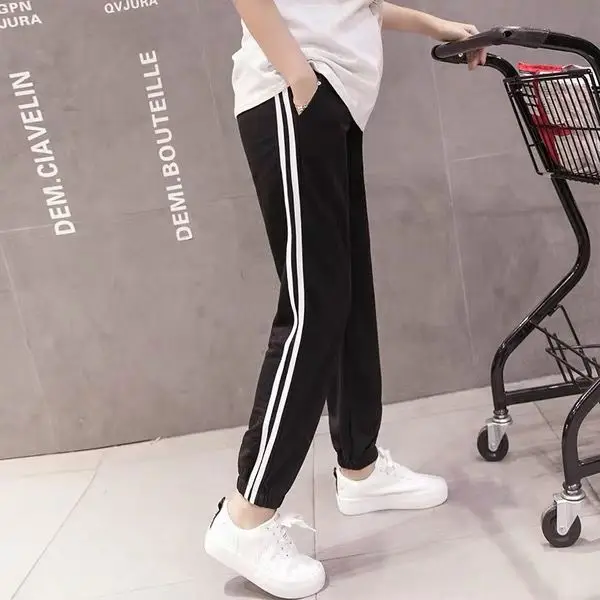 Fashion Maternity Sport Pants Elastic Waist Belly Casual Trousers Clothes for Pregnant Women Pregnancy Pants Yoga Track Pants