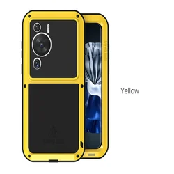 Heavy - Duty Metal Protective Phone Case - Shockproof & Dustproof Silicone Cover for P60 Pro (No glass) (YELLOW)