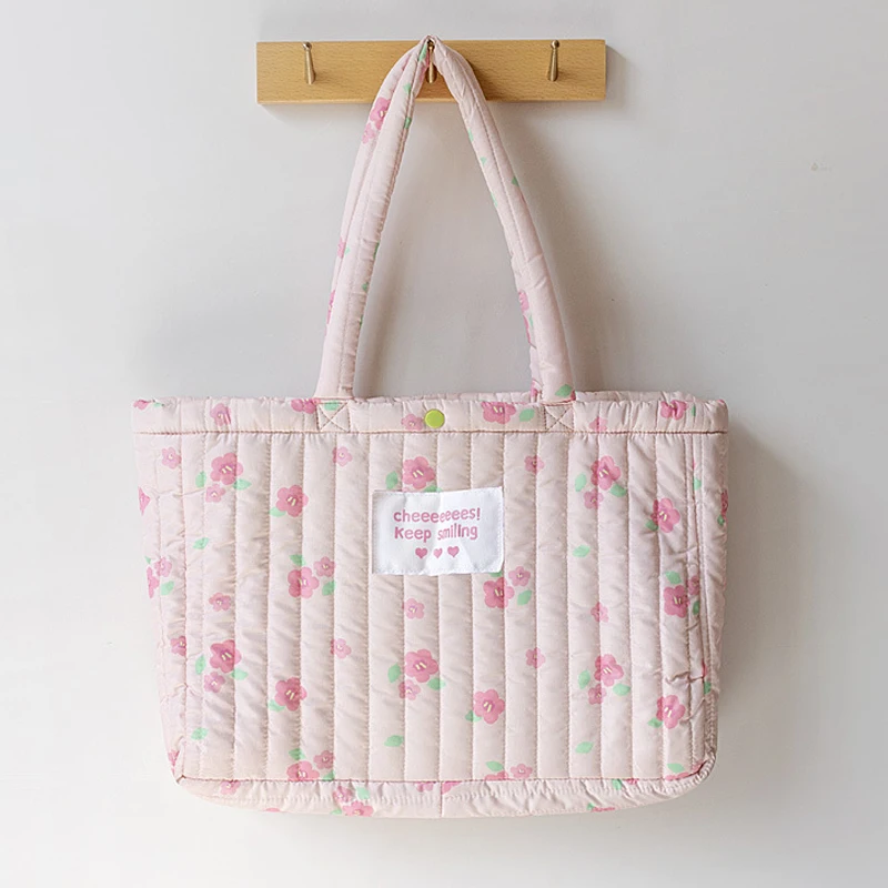 Popxstar fashion Mommy Bag Baby Diaper Bag Portable Shoulder Bag Embroidery Quilted Stroller Nappy Bag Diaper Storage Large Handbags