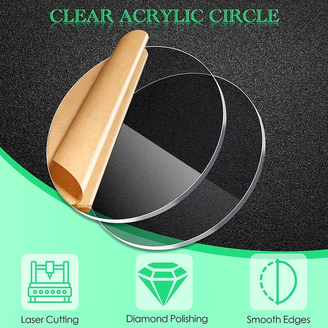 Cercle de disque rond en plexiglas acrylique transparent pour