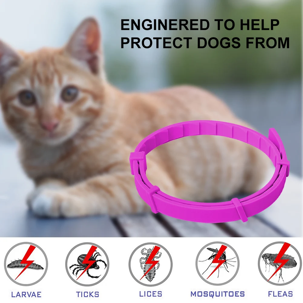 Pet Flea and Tick Collar Anti anxiety Cat Dog Deworming Collar