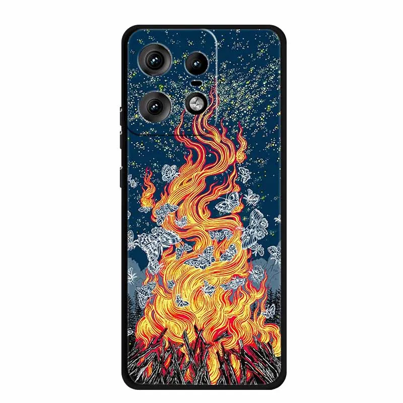 Charming Cat Design Soft TPU Silicone Phone Case - Painted Back Cover for Motorola Moto Edge 50 Pro 5G 2024