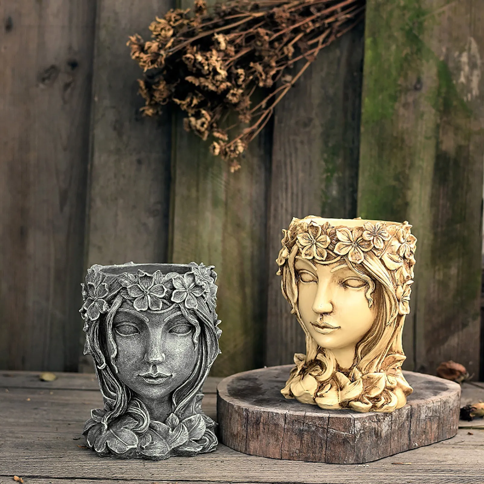 Beleza moderna vaso fogo deusa cabeça retratos colorido desenho arranjo de  flores personalidade pintados à mão resina escultura x5744 - AliExpress