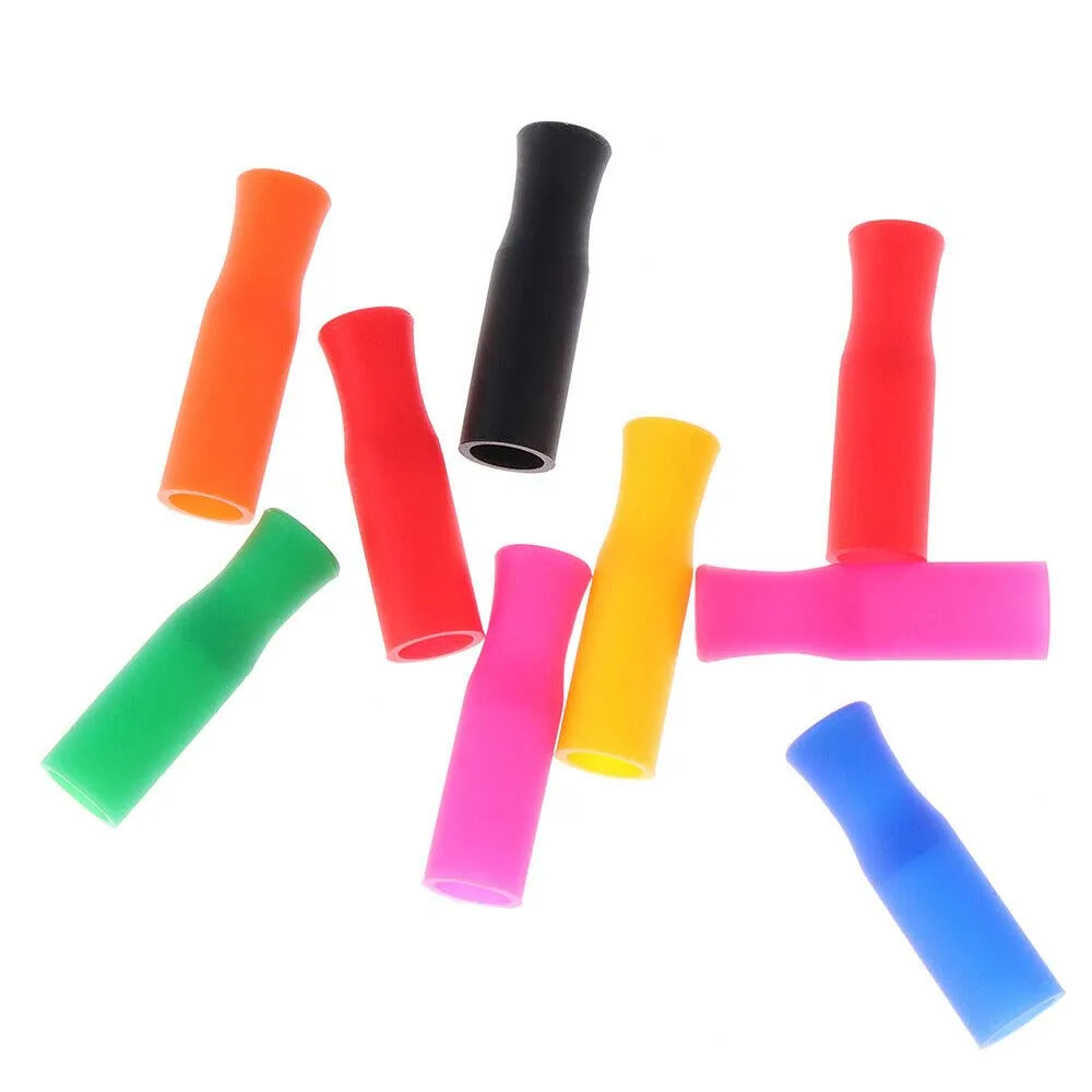 Caps Anti Burn Teeth Protector Bar Reusable Stainless Steel Straw Food Grade Accessories Silicone Tip No Rattle Cover 6mm 20pcs,straw protector caps