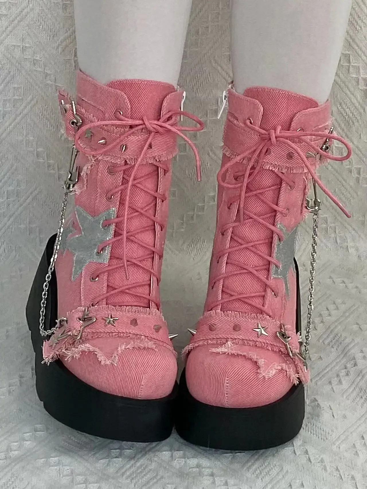 Sweet Fashion Lolita Solid Color Round Toe Women's High-Heeled