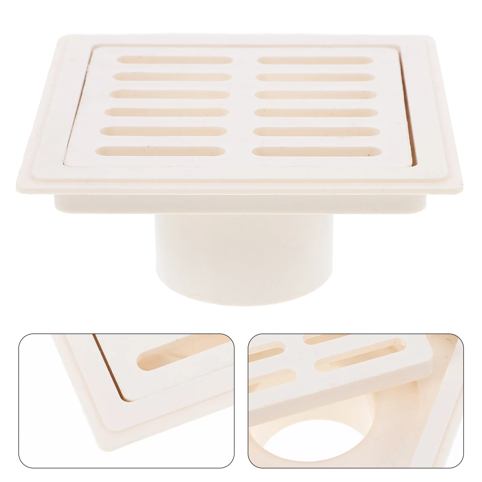 2 Pcs Drain Pipe Floor Square Shower Cover for Garden Basement Outdoor Roof Filter Convenient Bathroom Balcony
