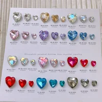 30pcs Multicolor Love Crystal Diamond Nail Charms Decoration Glass Pointed Bottom Peach Heart Gemstone Manicure Accessories 1