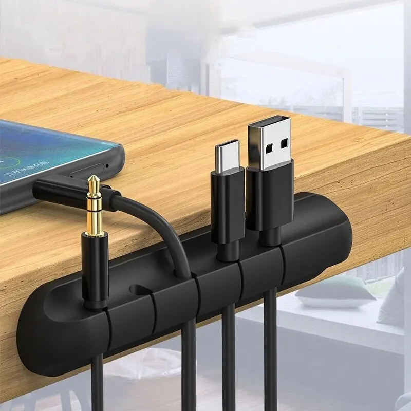 Cable Organizer 5/7-hole Desktop Charging Cable Storage Protector Mouse Cable Headphone Winding Device Fixing Clipp