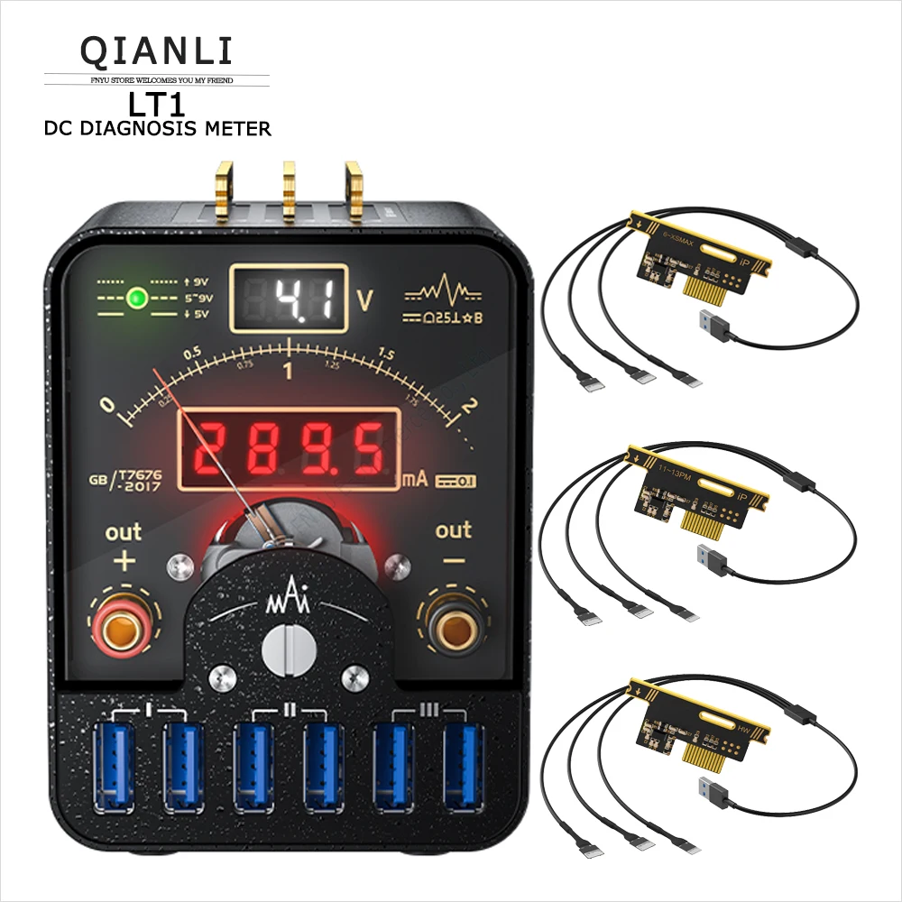 

Измеритель диагностики постоянного тока QIANLI LT1, индивидуальный цифровой указатель источника питания с интерфейсом Type-C, измеритель мощности быстрой зарядки