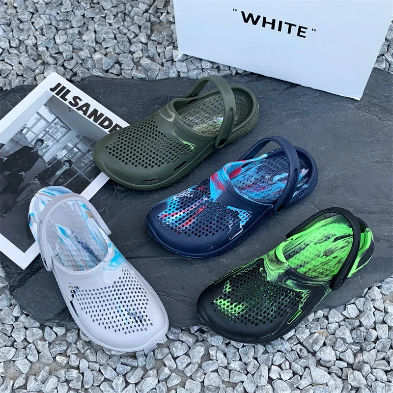 Men's Trendy Soft Slippers 2024 New Fashion Thick Sole Anti Slip Beach Sandals Outdoor Vacation Casual Shoes Lightweight