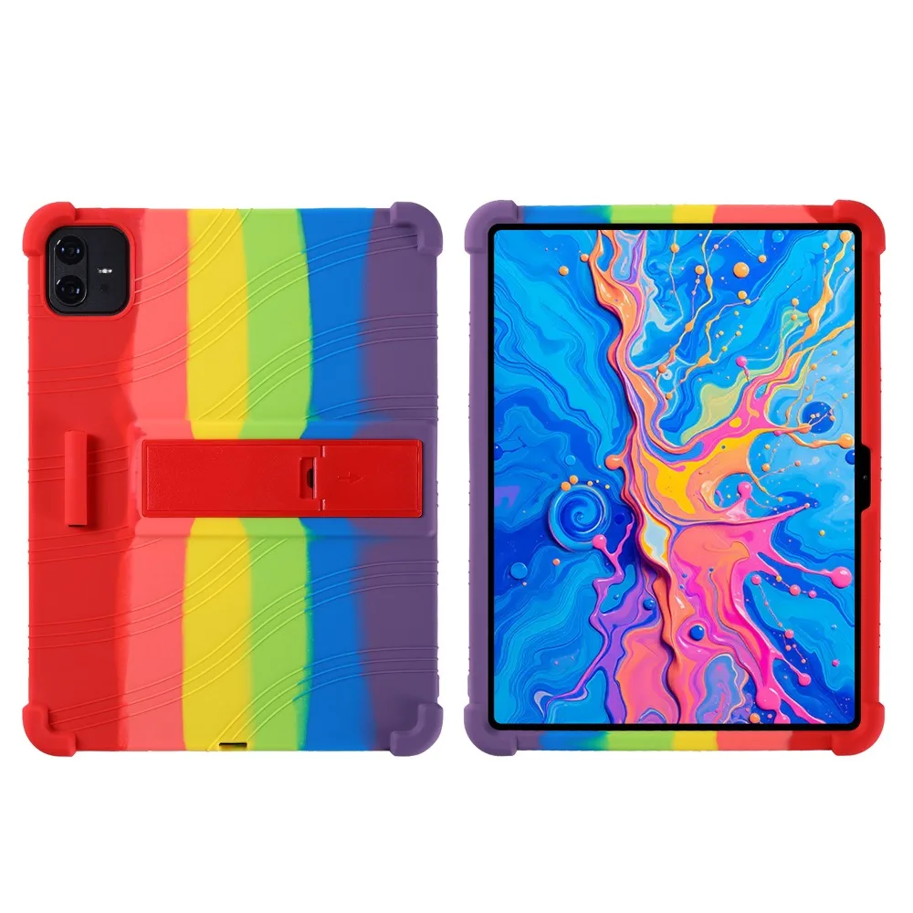 Enhanced Portable Soft Silicon Tablet Case with Rear Kickstand, Shockproof Design, 12.7