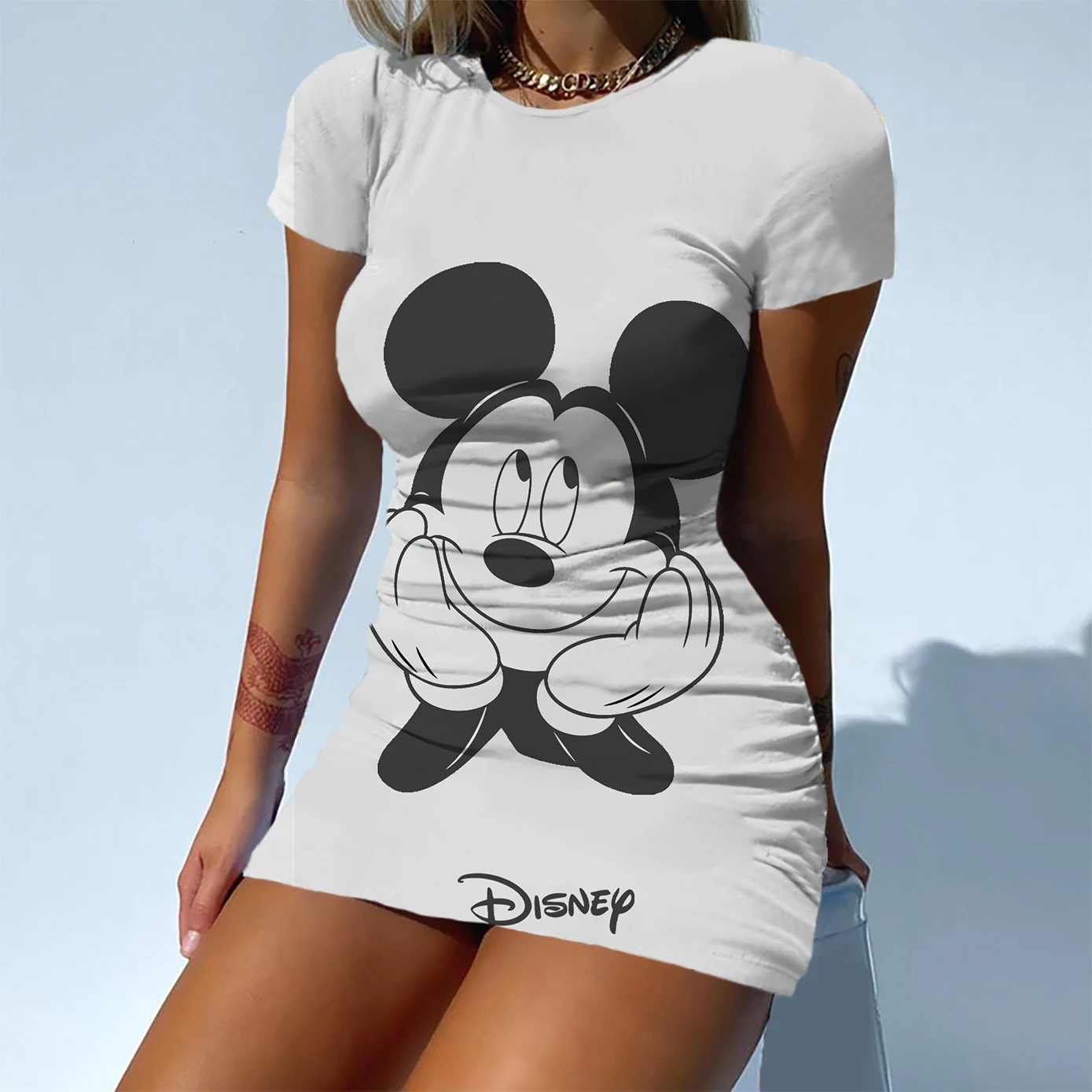 Sexy Trendy Disney Mickey Fitted Women's Mini Dresses S-5XL