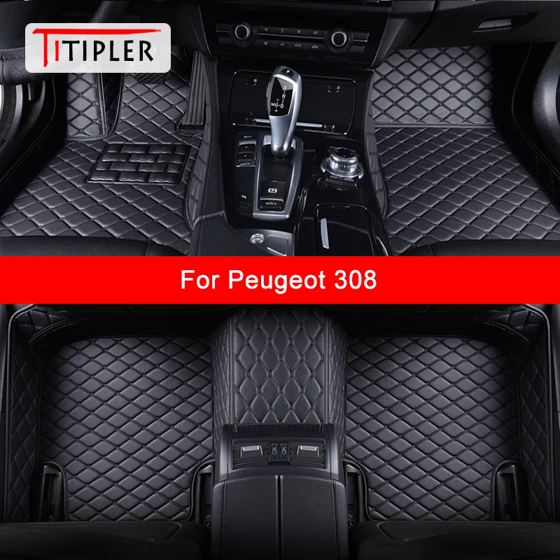 

TITIPLER Custom Car Floor Mats For Peugeot 308 Auto Accessories Foot Carpet